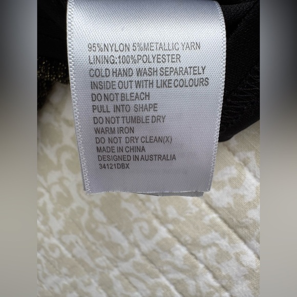 Bardot for Anthropologie | Romeo Lace-Up Midi Dress | Black & Gold | Size 8 - Picture 15 of 16